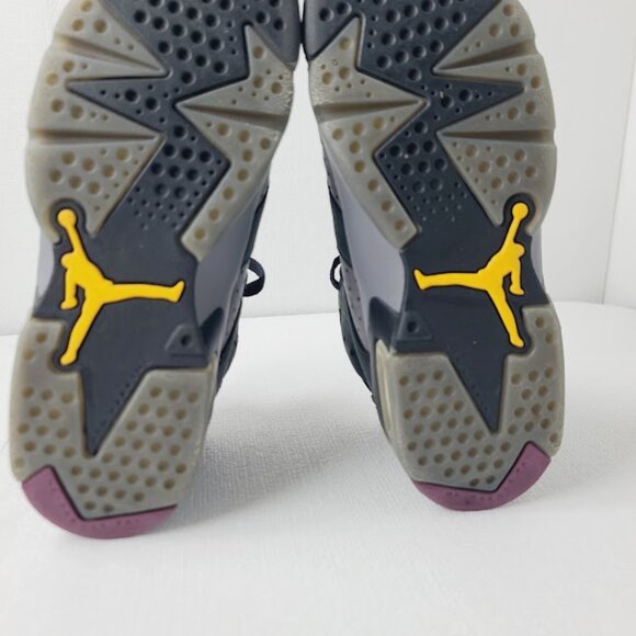 Jordan Girl's Black Purple 6 Retro GS Bordeaux 384665-063 Mid-Top Sneaker Sz 4.5 - Picture 6 of 9